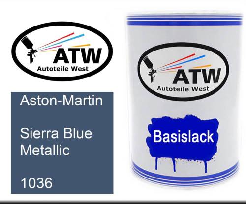 Aston-Martin, Sierra Blue Metallic, 1036: 500ml Lackdose, von ATW Autoteile West.